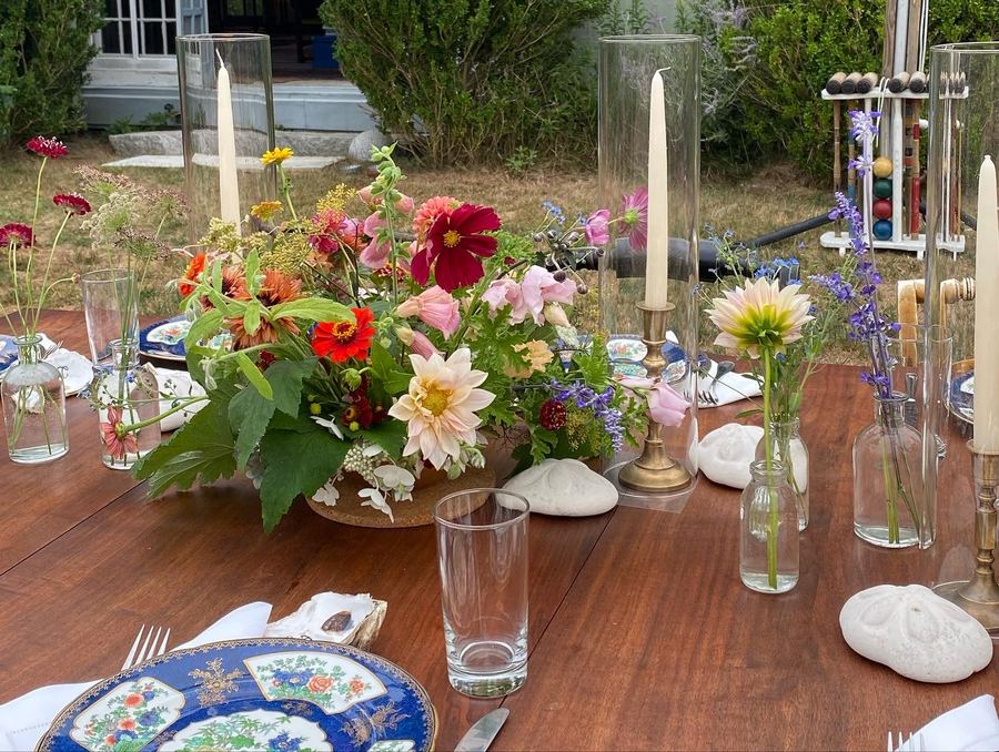 Dahlias and zinnias low, hurricanes