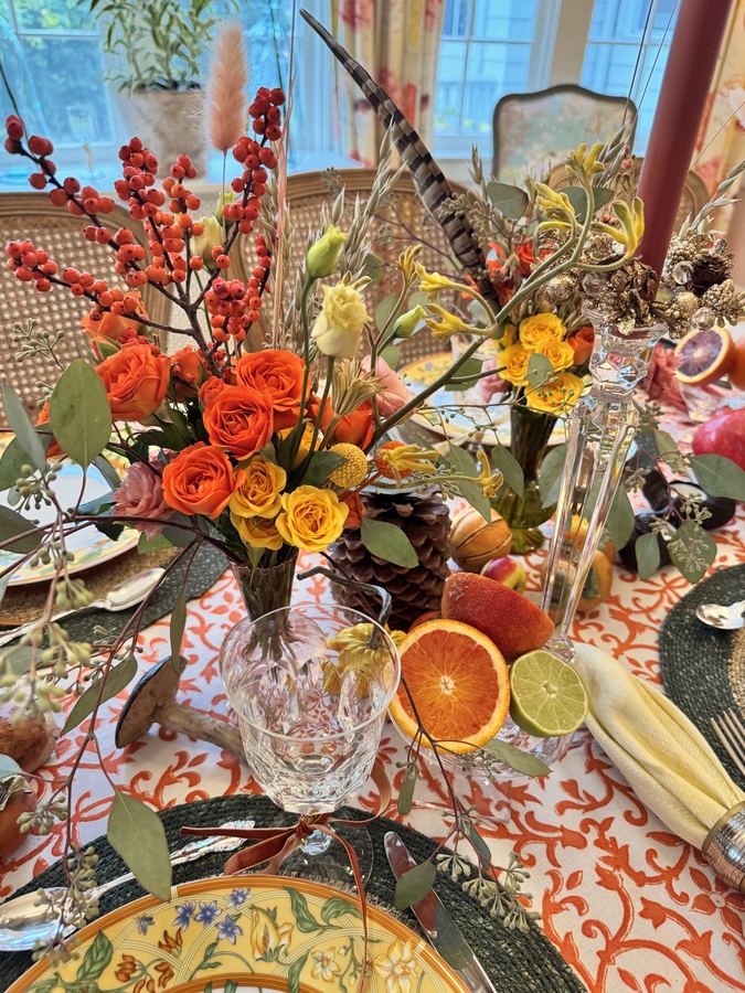 Thanksgiving close, orange roses, blood orange, crystal, Hermès