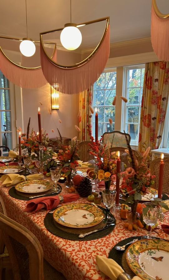 Thanksgiving wide, pink swags