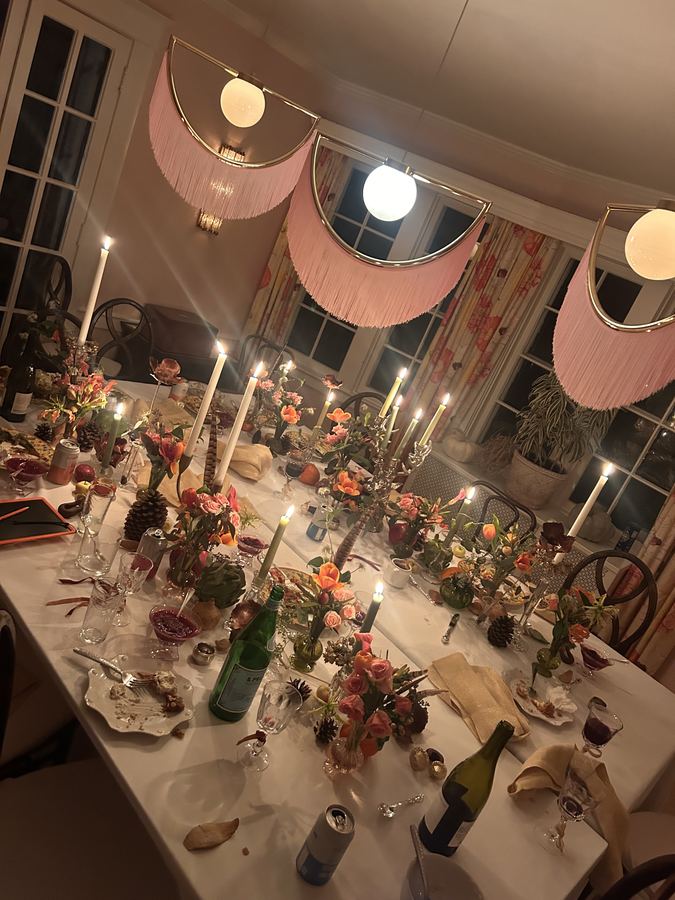 Thanksgiving evening, candlelit